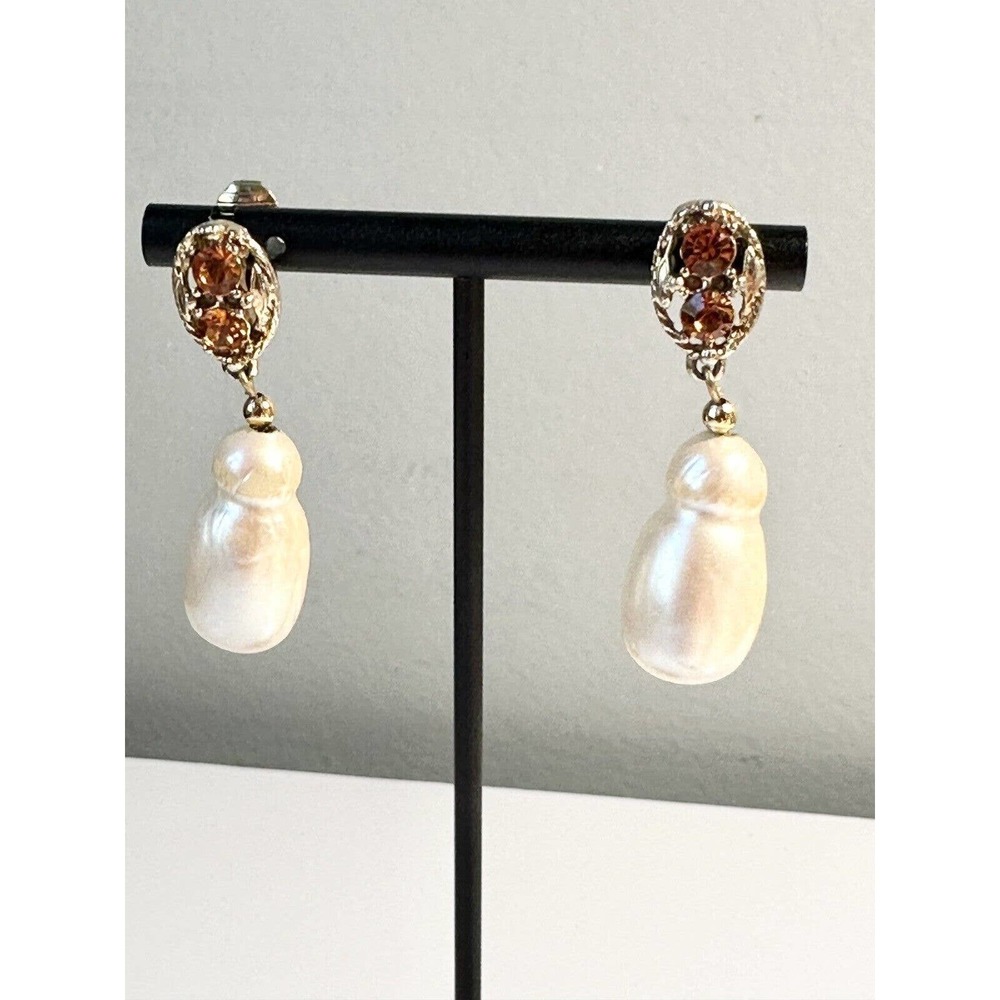 KJL Kenneth Jay Lane Drop Dangle Earrings Clip On Earrings Vintage Jewelry